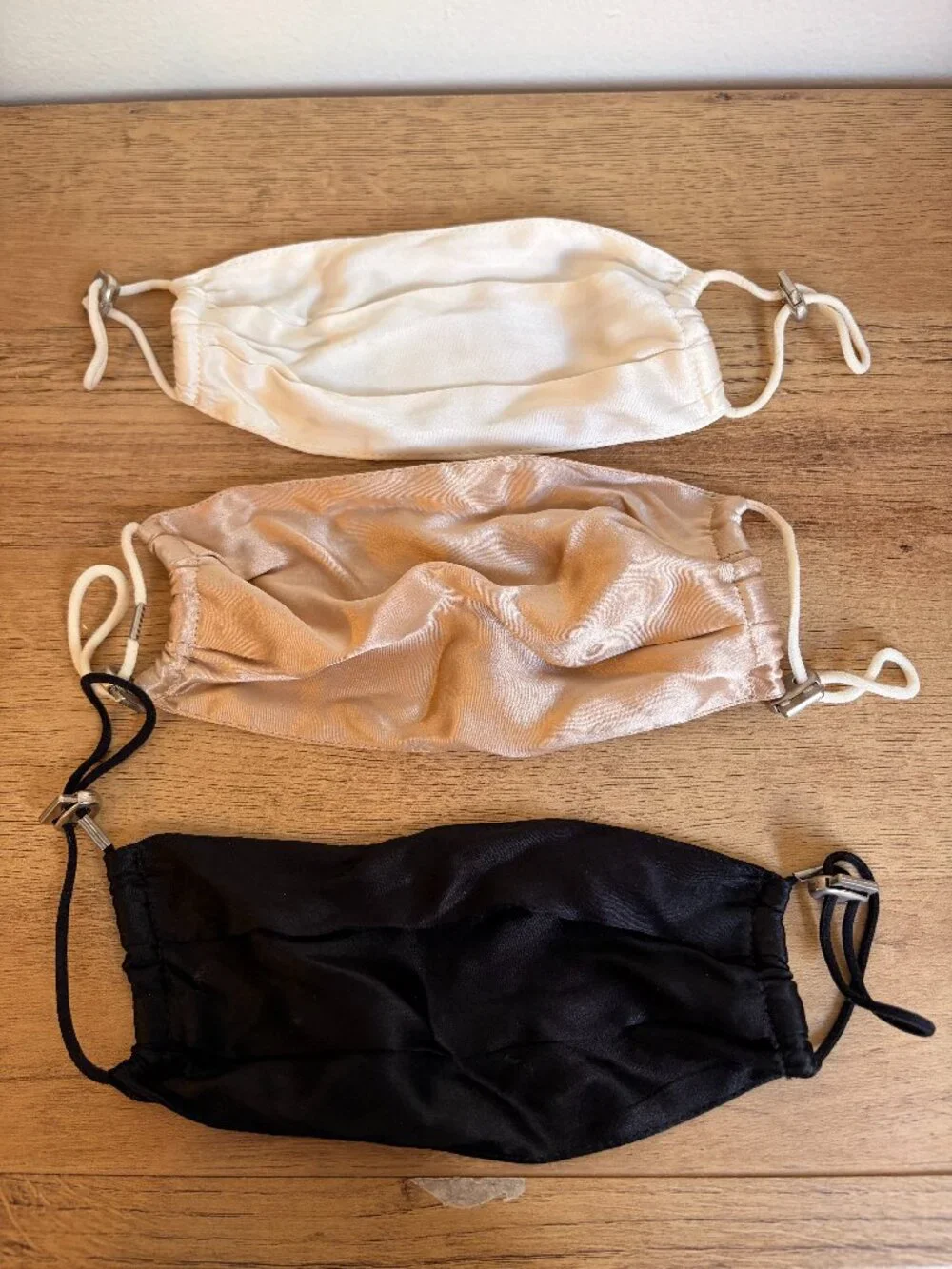 Silk Face Masks (Black, White & Tan)